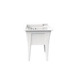 24 in. x 22 in. Polypropylene White Laundry Sink with 2 Hdl Non Metallic Pullout Faucet and Installation Kit - Super Arbor
