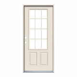 32 in. x 80 in. 12 Lite Primed Steel Prehung Right-Hand Inswing Back Door - Super Arbor