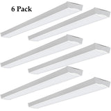 4 ft. 3600 Lumens Integrated LED White Wraparound Ceiling Light Flush Mount Multi-Volt Bright White 4000K (6-Pack) - Super Arbor