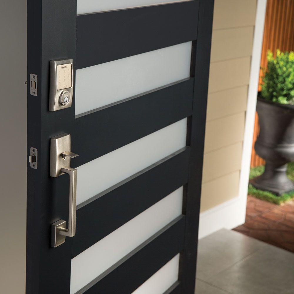 Century Satin Nickel Sense Smart Door Lock with Latitude Lever Door Handleset - Super Arbor