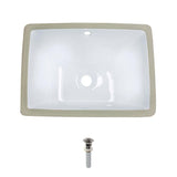 MR Direct Undermount Porcelain Bathroom Sink in White with Pop-Up Drain in Brushed Nickel