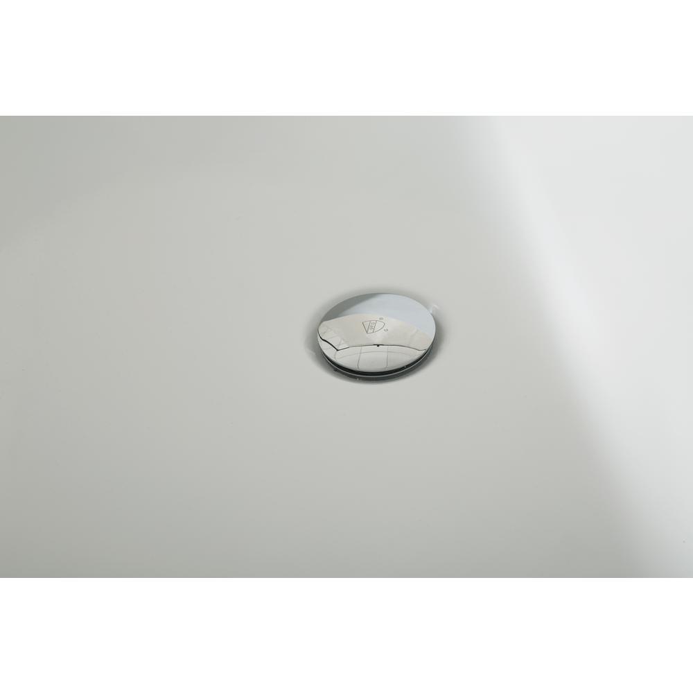70 in. Acrylic Center Drain Oval Flat Bottom Freestanding Bathtub in White - Super Arbor