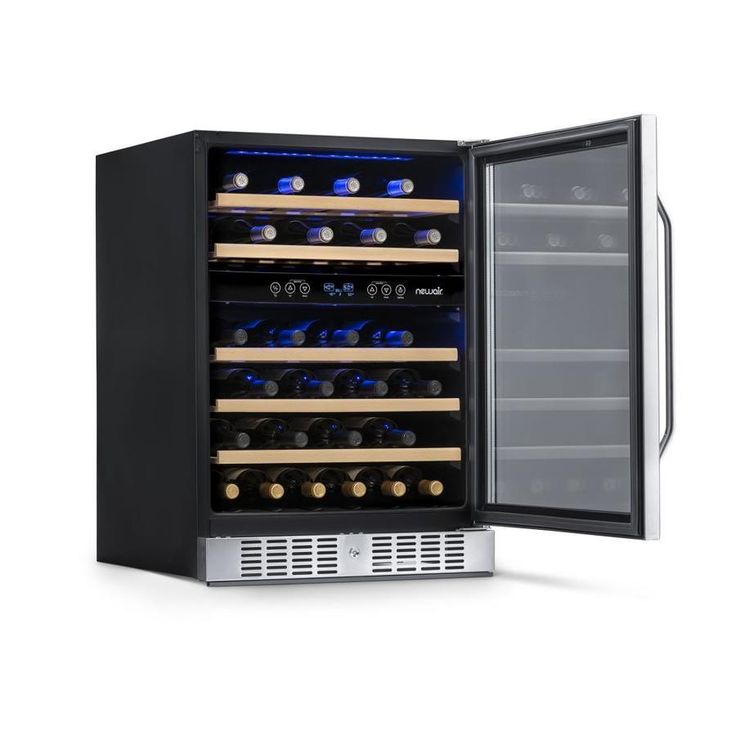 NewAir 52-Bottle Capacity Stainless Steel Built-In/Freestanding Wine Chiller