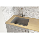 21 in. x 18 in. x 12 in. 16-Gauge Stainless Steel Undermount Deep-Laundry Utility Sink - Super Arbor