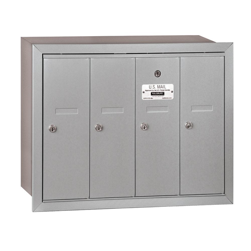 3500 Series Sandstone Recessed-Mounted Private Vertical Mailbox with 4 Doors - Super Arbor