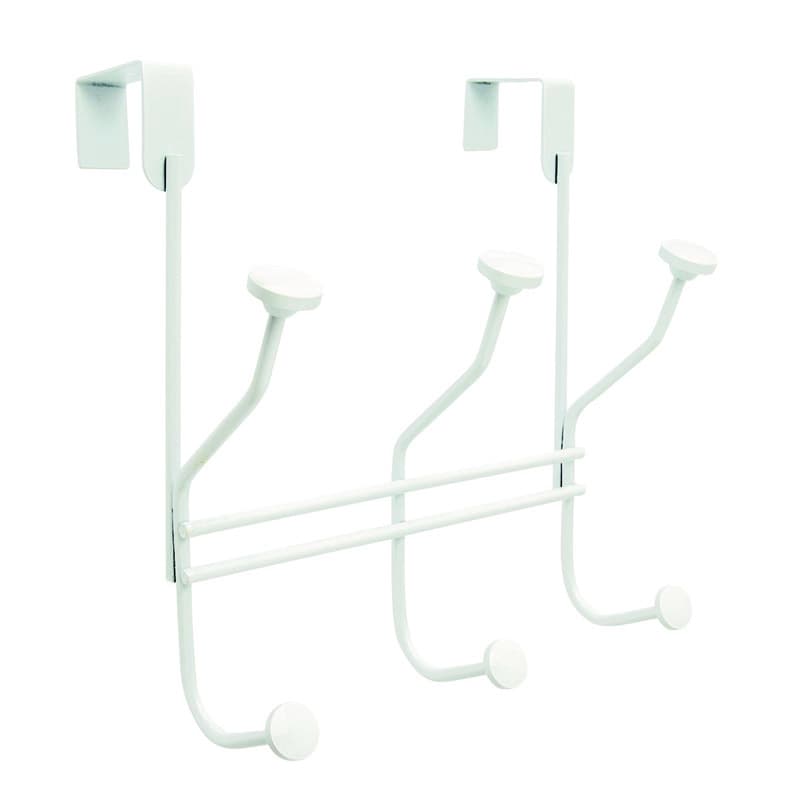 Amerock 9-5/16 in. White Steel Medium Multiple Over-the-Door Hook, 1-Pack