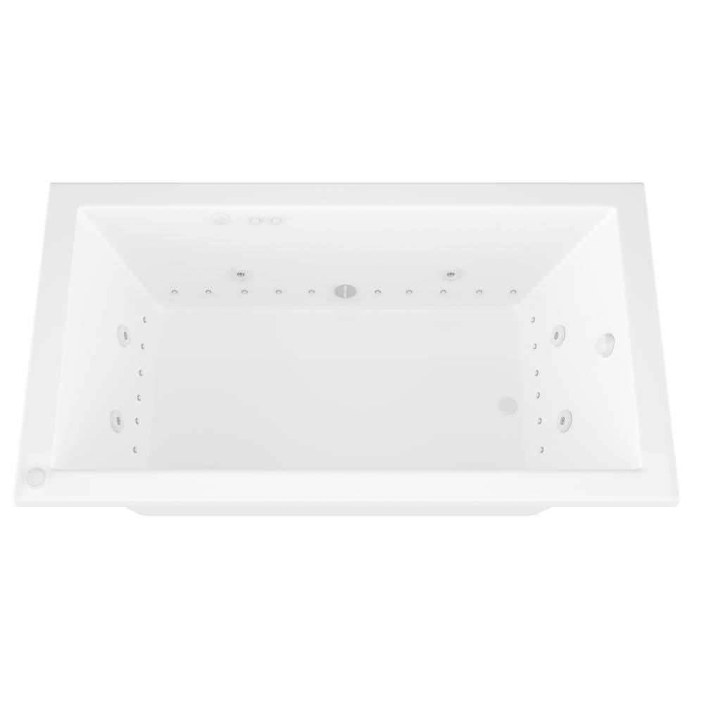 Sapphire 5 ft. Rectangular Drop-in Whirlpool and Air Bath Tub in White - Super Arbor