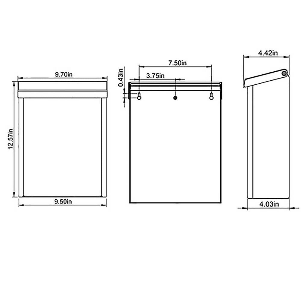 Designer Medium, Vertical, Wall Mount, Locking Mailbox, Venetian Bronze - Super Arbor