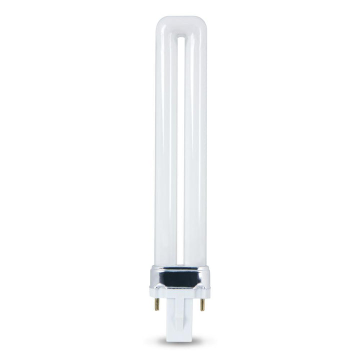 9W Equivalent PL CFLNI Twin Tube 2-Pin Plug-in G23 Base Compact Fluorescent CFL Light Bulb, Soft White 2700K (1-Bulb) - Super Arbor