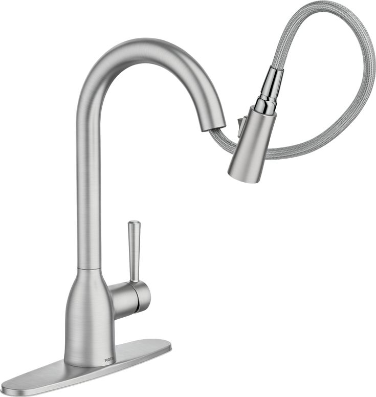 Moen Adler 1-Handle Deck Mount Pull-Down Handle/Lever Commercial/Residential Kitchen Faucet (Deck Plate Included)