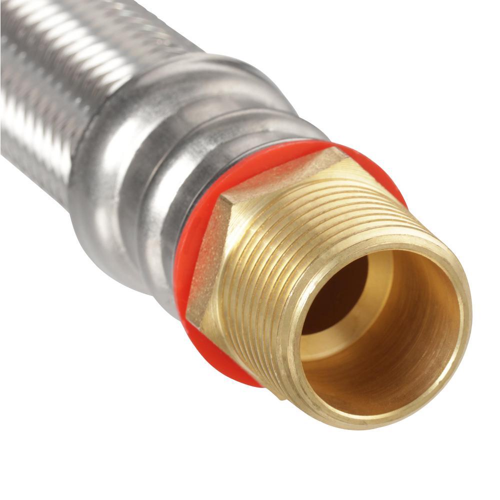 3/4 in. FIP x 3/4 in. MIP x 18 in. Stainless Steel Water Heater Supply Line - Super Arbor