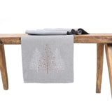 15 in. x 70 in. Festive Trees Embroidered Christmas Table Runner, White