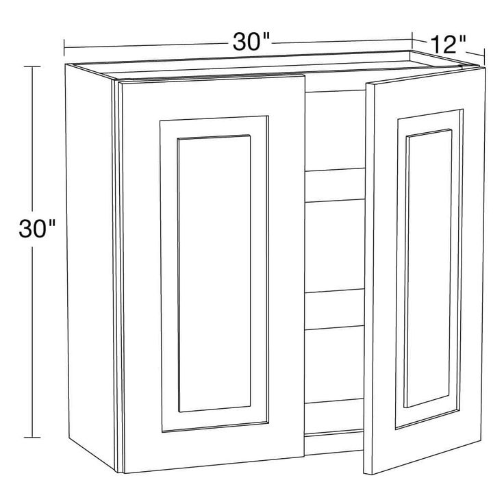 Home Decorators Collection Grayson 30 in. W x 12 in. D x 30 in. H Assembled Plywood Wall Kitchen Cabinet in Deep Onyx with Soft Close