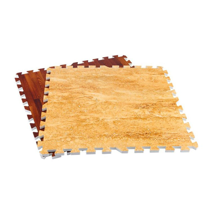 TrafficMASTER Brown/Travertine 24 in. x 24 in. x 0.47 in. Wood All Purpose Flooring (4-Pack)