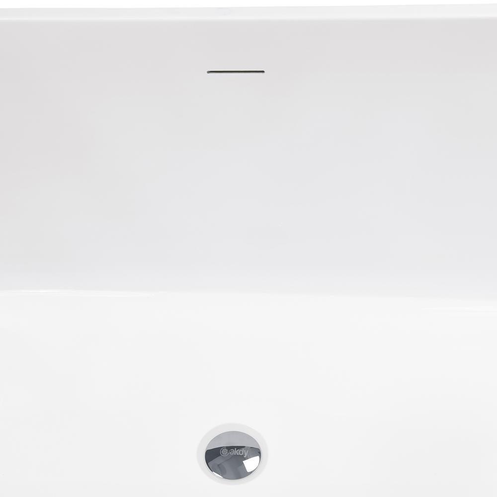 59 in. Fiberglass Double Ended Flatbottom Non-Whirlpool Bathtub in Glossy Black - Super Arbor