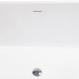 59 in. Fiberglass Double Ended Flatbottom Non-Whirlpool Bathtub in Glossy Black - Super Arbor