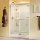 Simplicity 48 in. x 70 in. Semi-Frameless Traditional Sliding Shower Door in Bronze with Clear Glass - Super Arbor