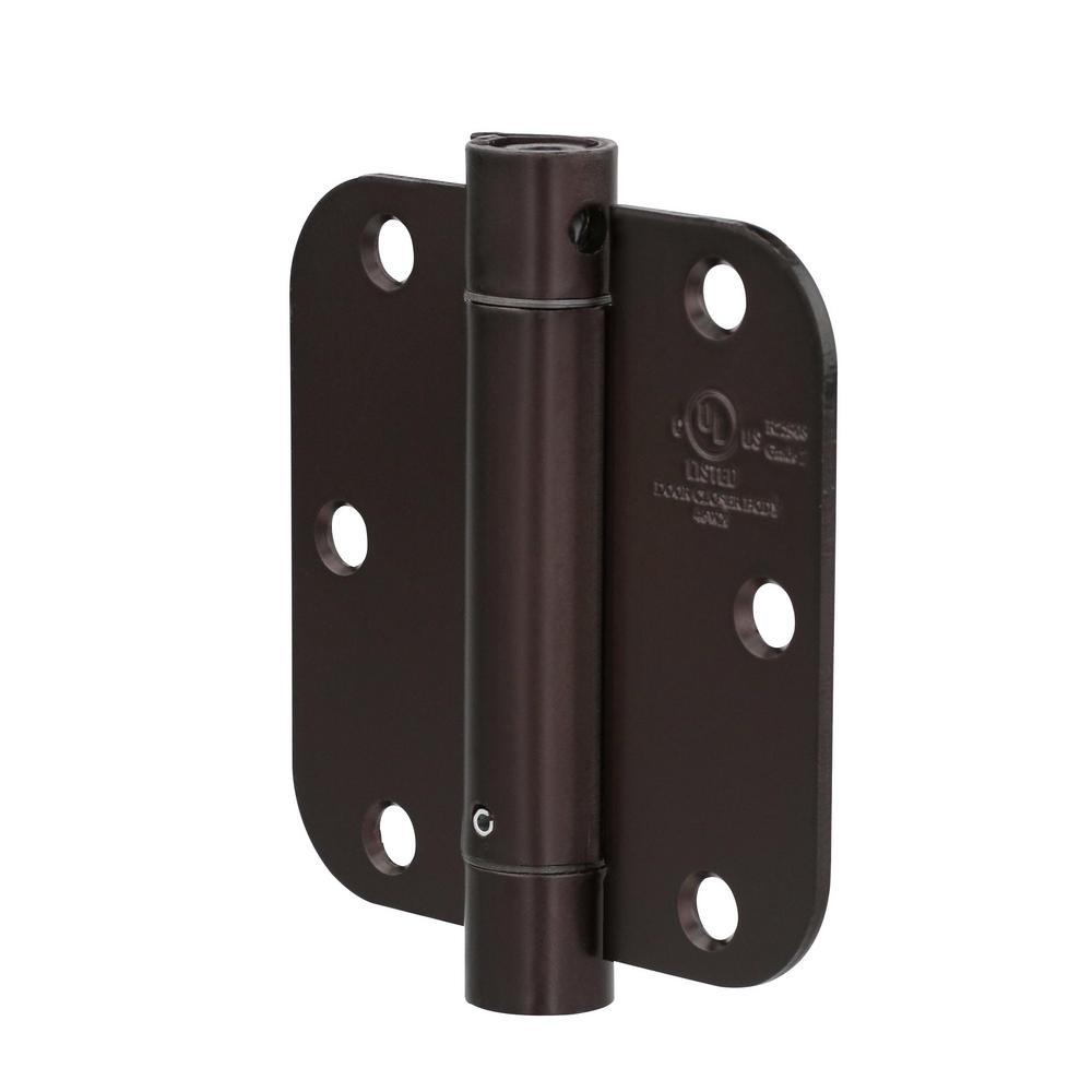 3-1/2 in. Oil-Rubbed Bronze 5/8 in. Radius Adjustable Spring Door Hinge - Super Arbor