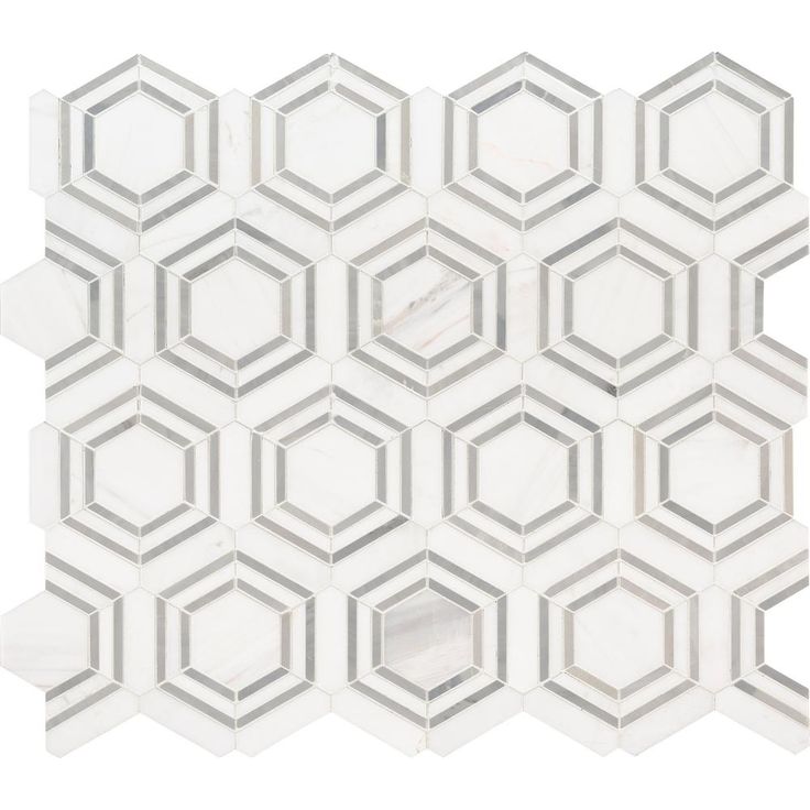 MSI Georama Grigio 13 in. x 11 in. x 10mm Polished Marble Mesh-Mounted Mosaic Tile (9.99 sq. ft. / case)