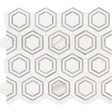 MSI Georama Grigio 13 in. x 11 in. x 10mm Polished Marble Mesh-Mounted Mosaic Tile (9.99 sq. ft. / case)