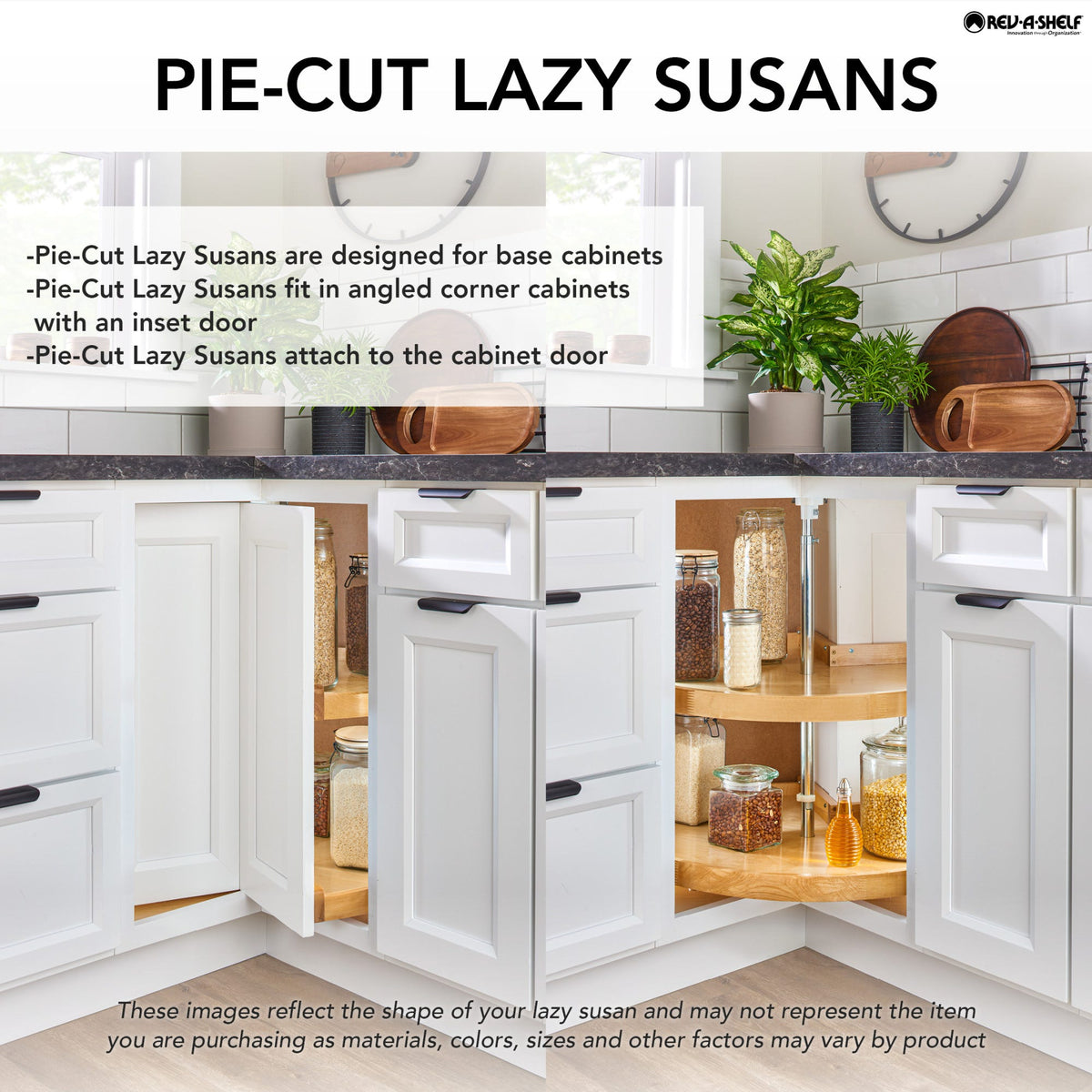 Rev-A-Shelf 2-Tier Polymer Pie-Cut Cabinet Lazy Susan, 28 in Diameter