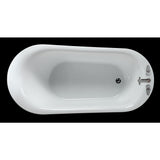 Rachel 70 in. Acrylic Slipper Flatbottom Non-Whirlpool Reversible Drain Bathtub in White - Super Arbor