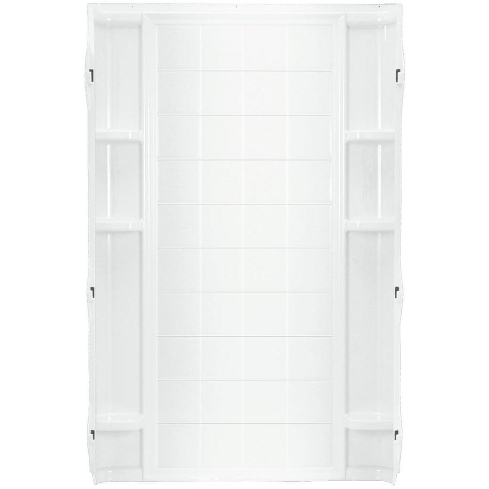 Ensemble 36 in. x 72-1/2 in. 1-Piece Direct-to-Stud Shower Back Wall in White - Super Arbor