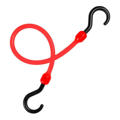 18 in. Polyurethane Bungee Cord with Molded Nylon Hooks in Red - Super Arbor