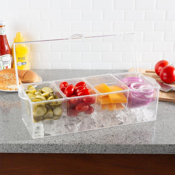 Cold Condiment Tray with Ice Chamber
