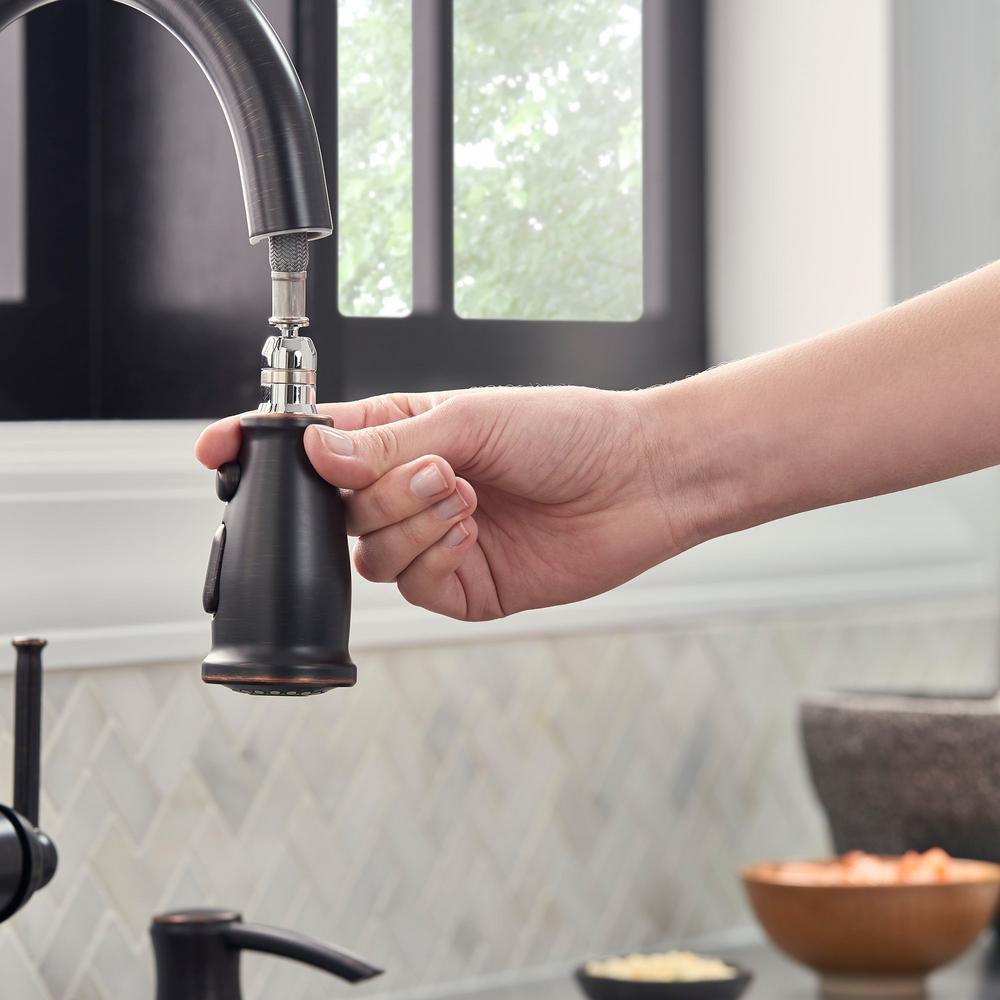 Marchand Single Handle Pull-Down Sprayer Kitchen Faucet in Legacy Bronze - Super Arbor