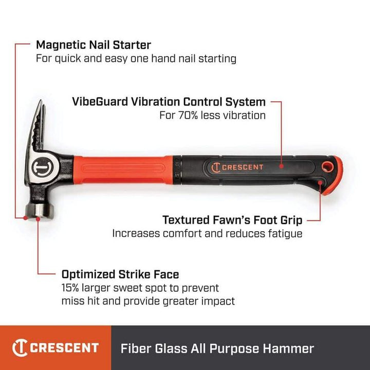 Crescent 20 oz. Fiberglass General Purpose Hammer
