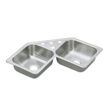 Dayton Elite Drop-In Stainless Steel 32 in. 3-Hole Double Bowl Kitchen Sink