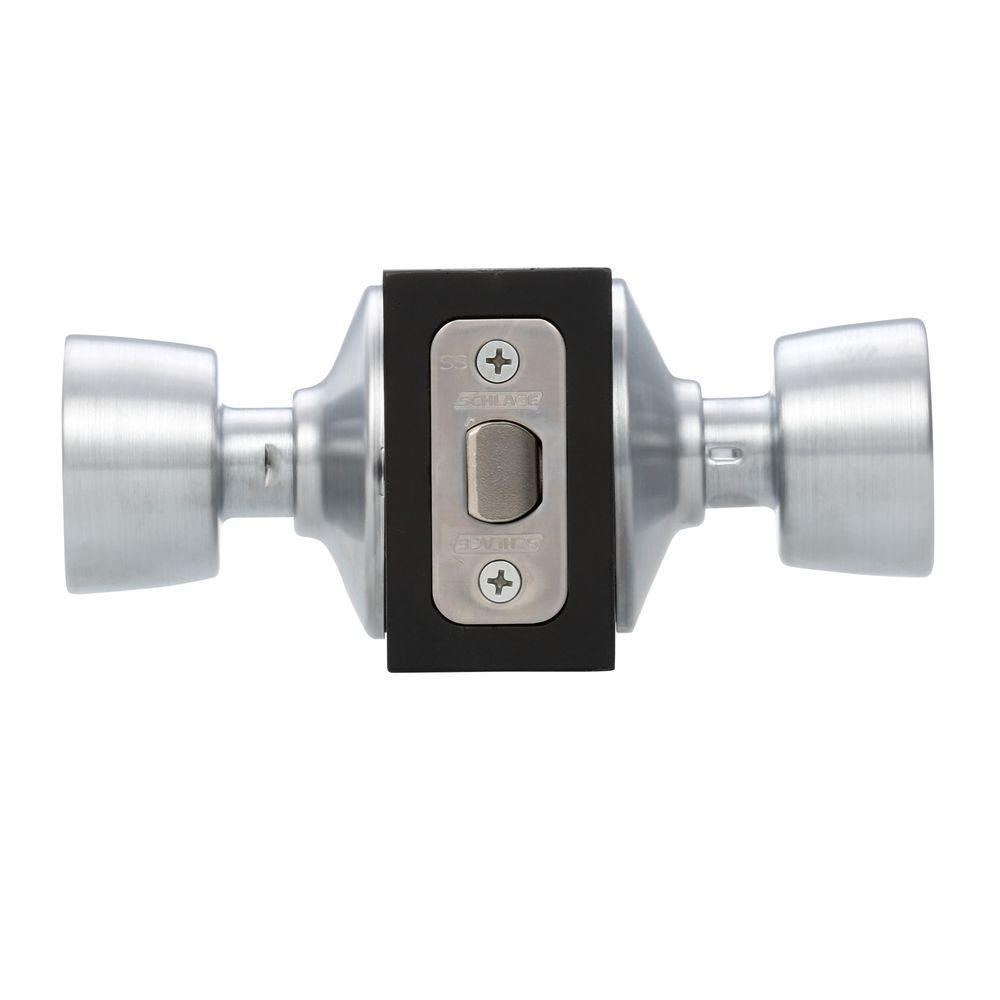 Bell Satin Chrome Privacy Bed/Bath Door Knob - Super Arbor