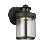 Black Motion Sensor Outdoor Integrated LED Wall Lantern Sconce