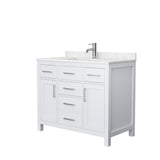 Beckett 54 in. W x 22 in. D Single Vanity in White with Cultured Marble Vanity Top in Carrara with White Basin - Super Arbor