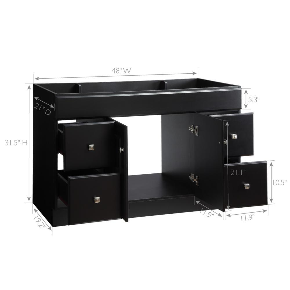 Wyndham 48 in. W x 21 in. D Ready to Assemble Bath Vanity Cabinet Only in Espresso