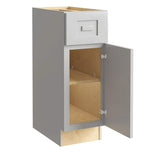 Home Decorators Collection Grayson 12 in. W x 24 in. D x 34.5 in. H Assembled Plywood Base Kitchen Cabinet in Pearl Gray with Soft Close RH