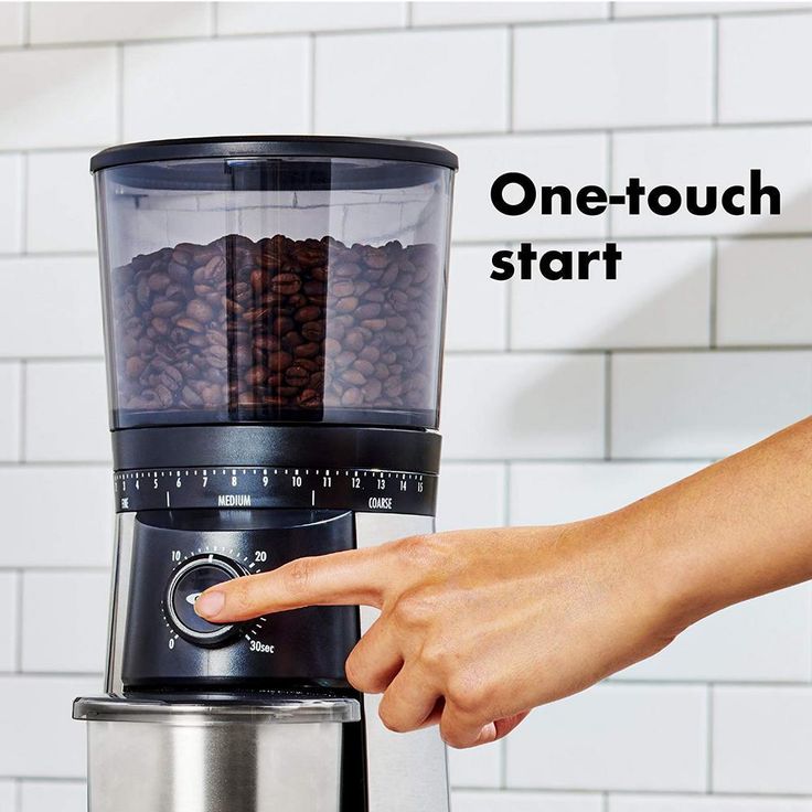 16 oz. Stainless Steel Conical Coffee Grinder with Adjustable Settings