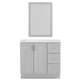 Style Selections Davies 36-in Gray Single Sink Bathroom Vanity with White Cultured Marble Top (Mirror Included)