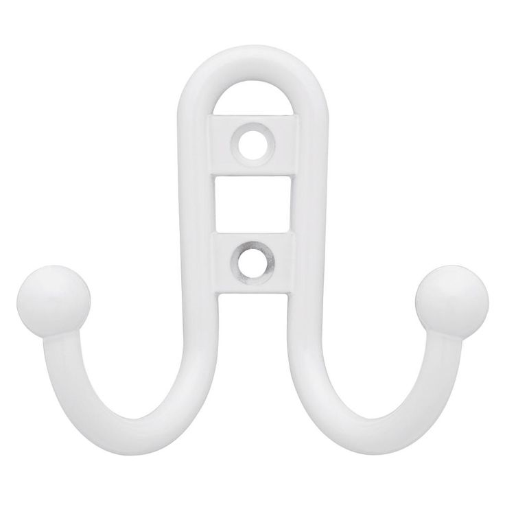 2-7/10 in. Satin Nickel Ball End Double Wall Hook (4-Pack)