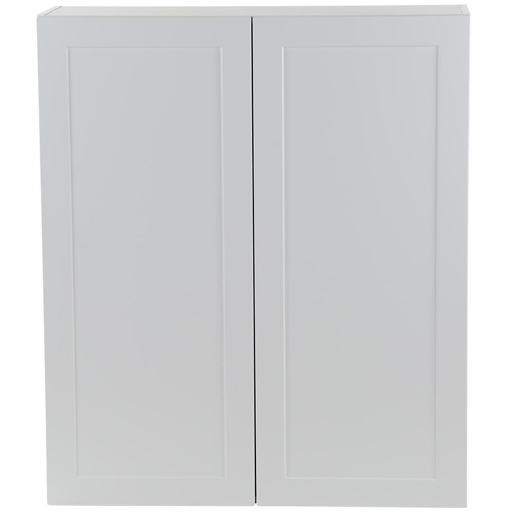 Cambridge Shaker Assembled 30x42x12.5 in. Wall Cabinet with 2 Soft Close Doors in White - Super Arbor