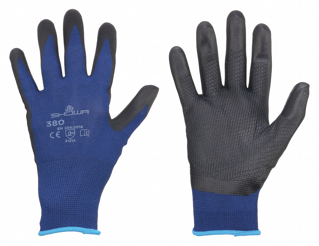 SHOWA Atlas Fit Foam Nitrile Coated Gloves XL - Blue