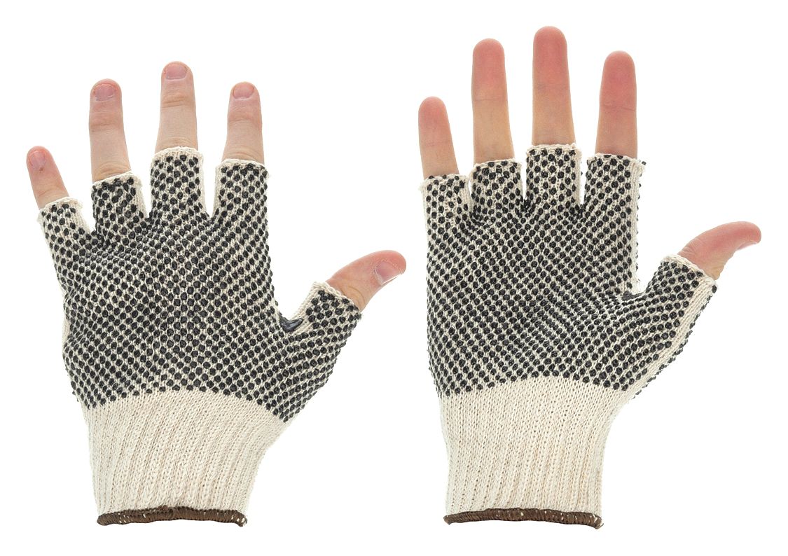 CONDOR Fingerless Knit Gloves - PVC Dotted Palm for Enhanced Dexterity