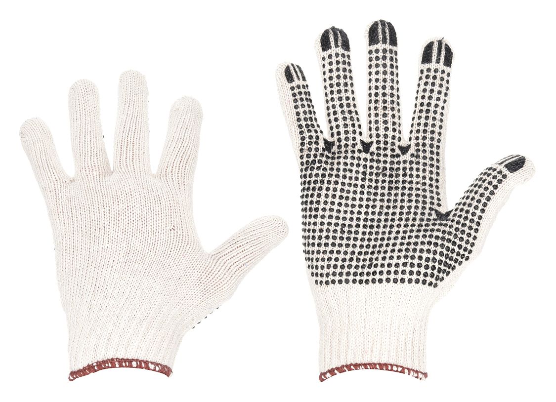 CONDOR Knit Gloves, PVC Palm Dotted, Full Finger, L (9)