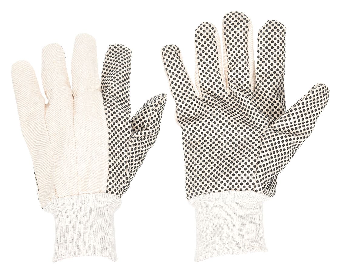 CONDOR Knit Gloves - PVC Dotted Cotton & Polyester, Small (7), 1 Pair