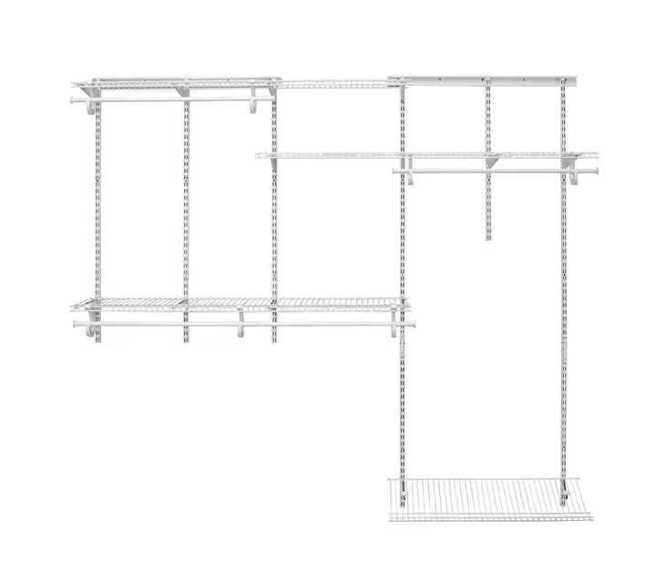 13 in. D x 96 in. W x 78 in. H ShelfTrack 5 ft. - 8 ft. Steel Closet System Organizer Kit with Shoe Shelf