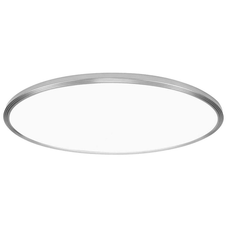 Commercial Electric 32 in. W Oval 50W 3500 Lumens Dim Selectable CCT Integrated LED Flat Panel Flush Mount Black Plus Nickel Trim Ring
