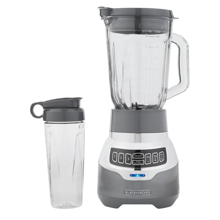 PowerCrush 48 oz. 3-Speed Silver Digital Blender with Travel  Cup