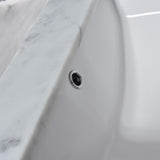 Harlow 61 in. W x 22 in. D Single Basin Carrara Marble Vanity Top in Carrara White with White Vitreous China Basin - Super Arbor