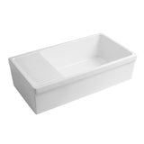 Quatro Alcove Reversible Series Farmhaus Farmhouse Apron Front Fireclay 36 in. Single Bowl Kitchen Sink in White